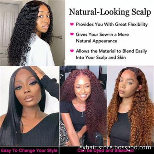 13X4 HD Undetected Transparent Swiss Lace Front Wig Brazilian Water Wave Human Hair Wigs Pre plucked With Baby Hair